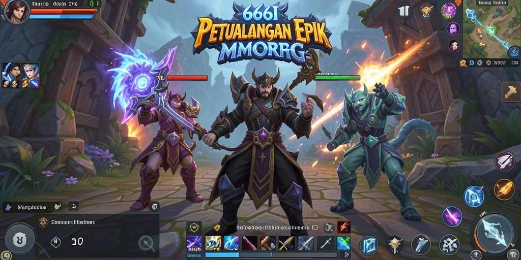 Tangkapan layar gameplay 666I menampilkan aksi seru dalam dunia MMORPG.