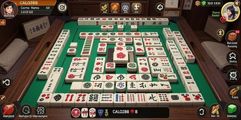 Tangkapan layar menunjukkan pengalaman bermain Mahjong yang menarik dan interaktif.