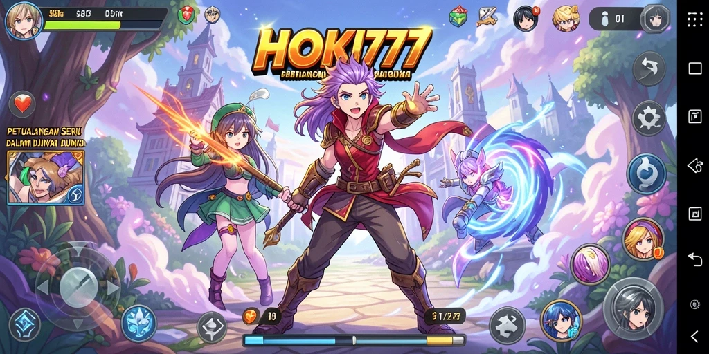 Tangkapan layar HOKI777 dengan karakter Anime yang dinamis dan berwarna.