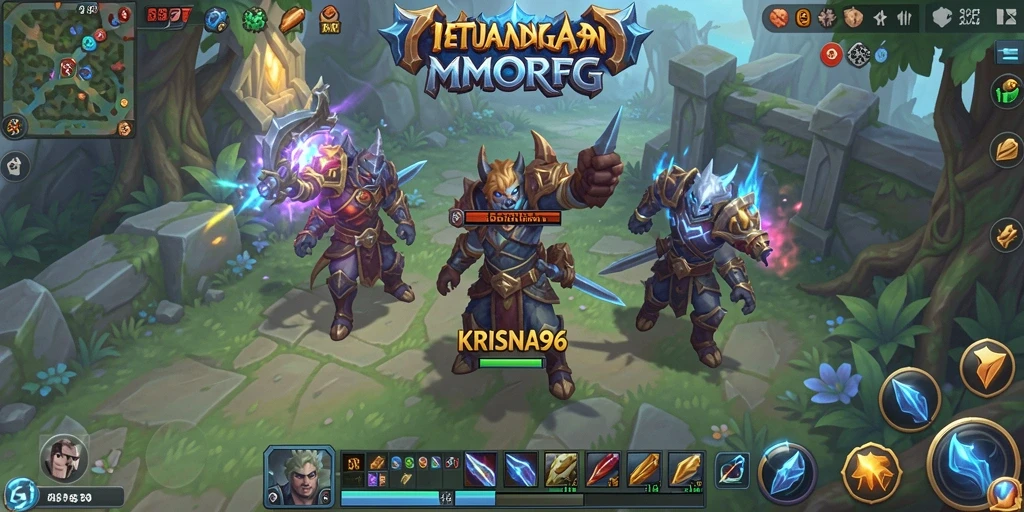 Tampilan gameplay seru di KRISNA96 dengan aksi petualangan yang mendebarkan.