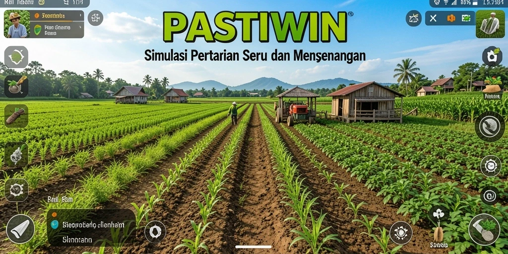 Screenshot gameplay PASTIWIN menunjukkan keseruan bertani yang interaktif.