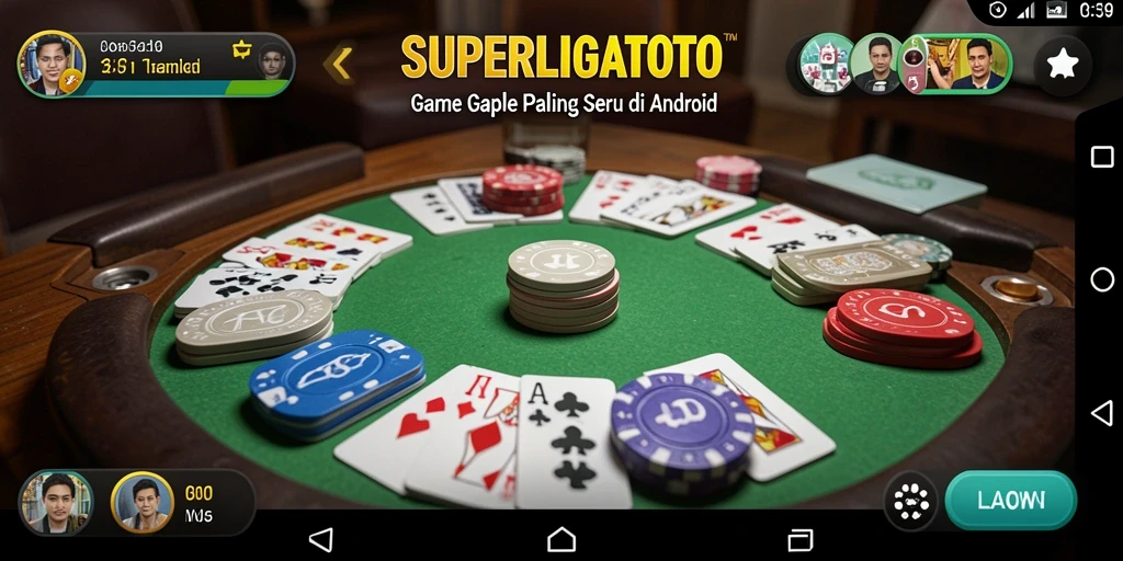 Screenshot gameplay <strong>SUPERLIGATOTO</strong> menampilkan suasana seru bermain Gaple.